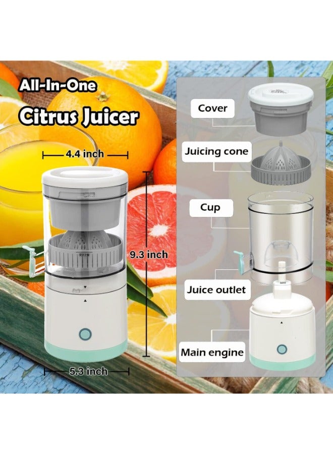 Rechargeable Portable Electric Citrus Juicer Blender - USB Charging, Hands-Free Operation, Powerful Squeezer Machine for Orange, Lemon, Grapefruit - Convenient Juice Maker.