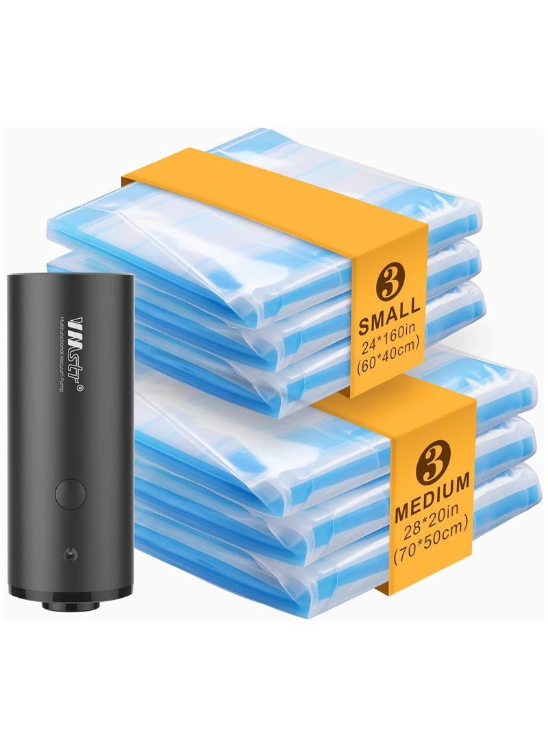 VMstr Travel Vacuum Storage Bags with Electric Pump Medium Small Space Saver Bags for Travel and Home Use