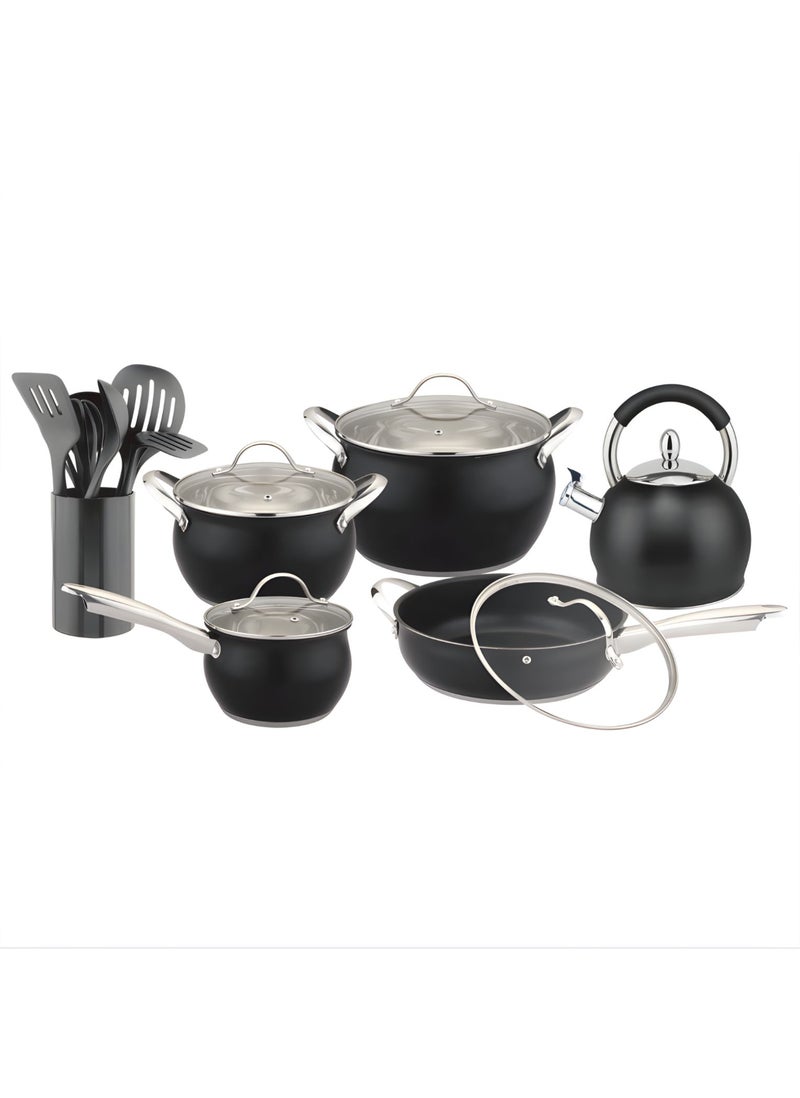 Goldensea 18 PCs Pots and Pans Cookware Set | Stainless Steel Household 18 Piece Cookware Set