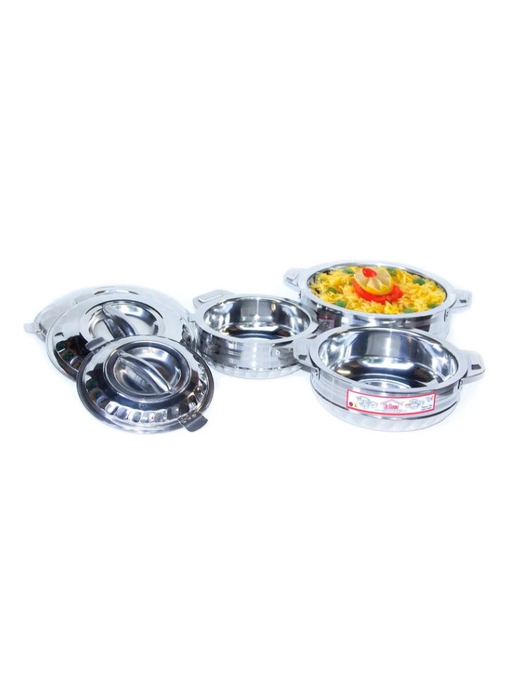 Stainless Steel Hot Pot 3Pcs Set - Casserole/HotPot, Chapati Box/Chapati Container/Hot Case - 5,000ml, 7,500ml, 10,000ml.