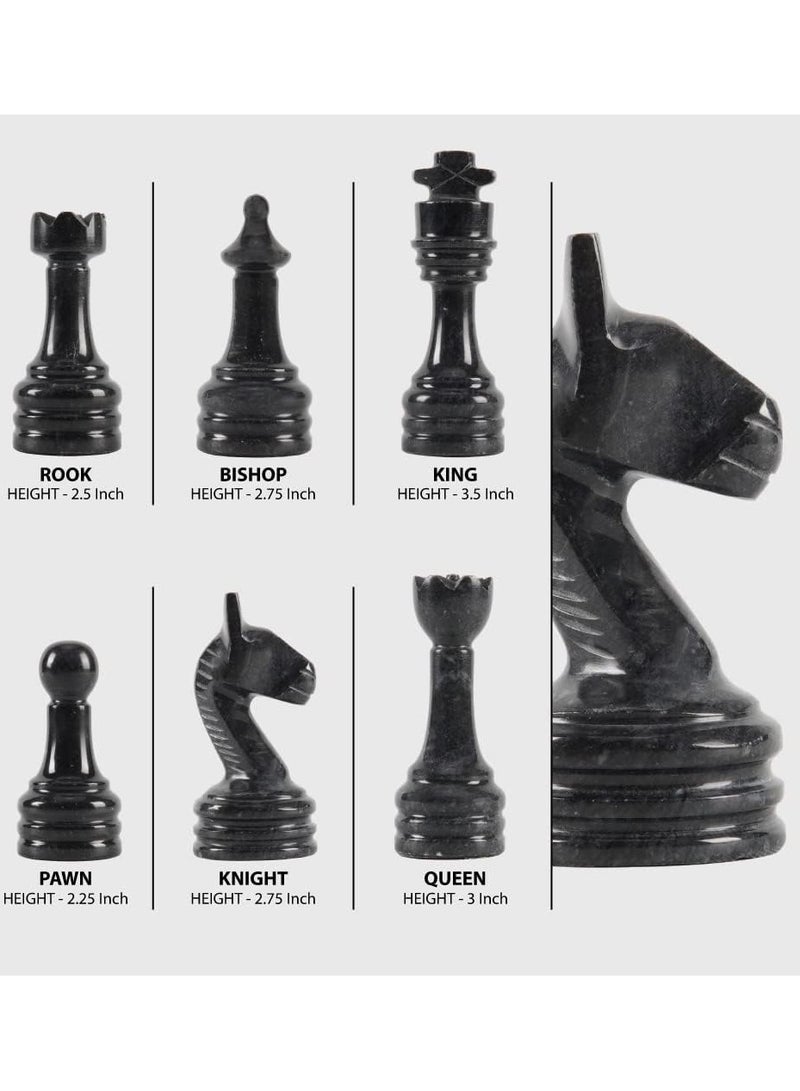Radicaln Black and White Marble Large Chess Figures Total 32 Suitable for 16 to 20 inch chess board