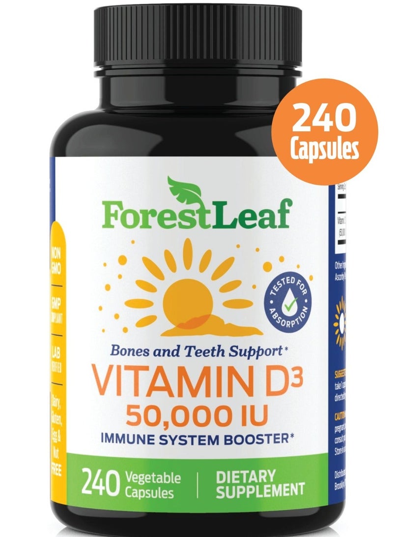 Vitamin D3 1,250 mcg (50,000 IU) 240 Vegetable