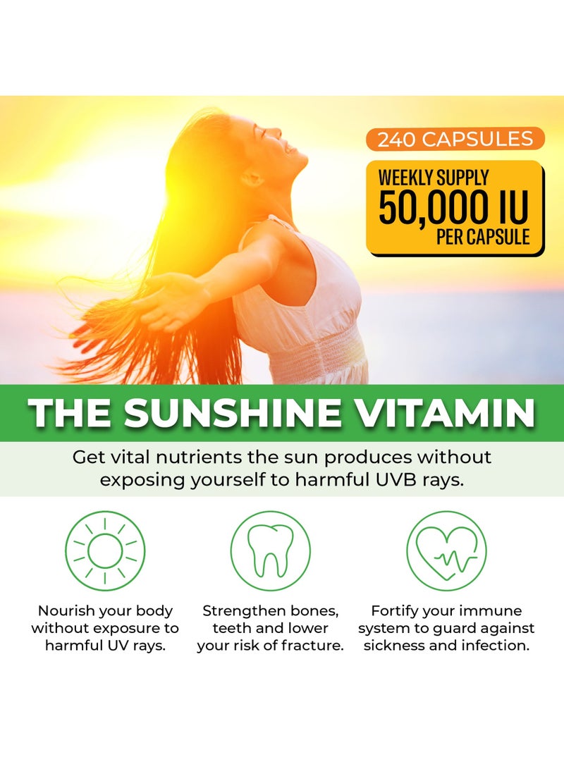 Vitamin D3 1,250 mcg (50,000 IU) 240 Vegetable