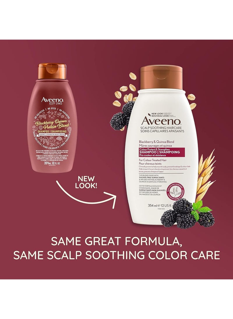 Aveeno Blackberry & Quinoa Strengthening Shampoo for Colour-Treated Colour-Protecting 354ml