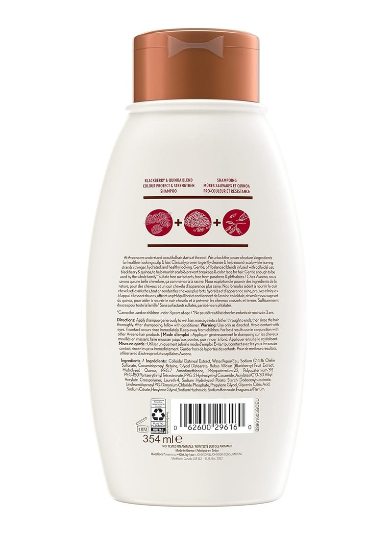 Aveeno Blackberry & Quinoa Strengthening Shampoo for Colour-Treated Colour-Protecting 354ml