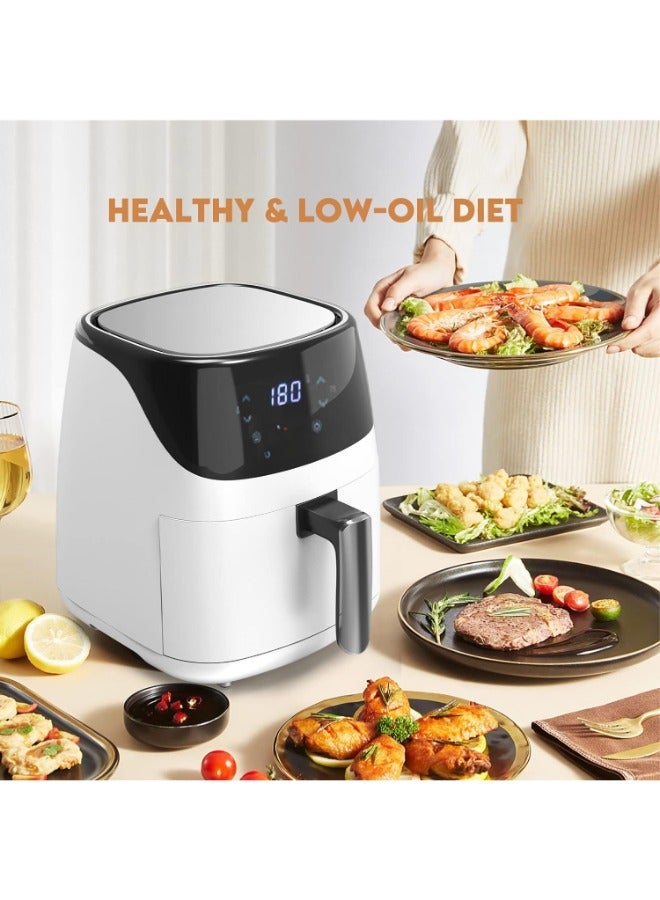 Top-Rated 5L 1500W Plastic Air Fryer: Touch Controls, LED Display, Preset Programs, Healthy Cooking, Easy Operation.