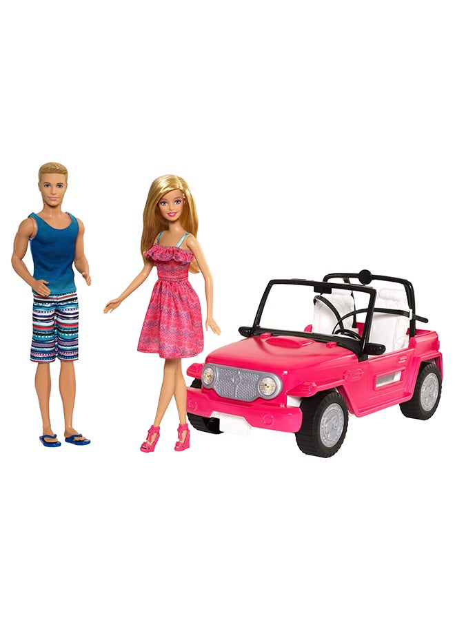Beach Cruiser And Ken Doll With Jeep