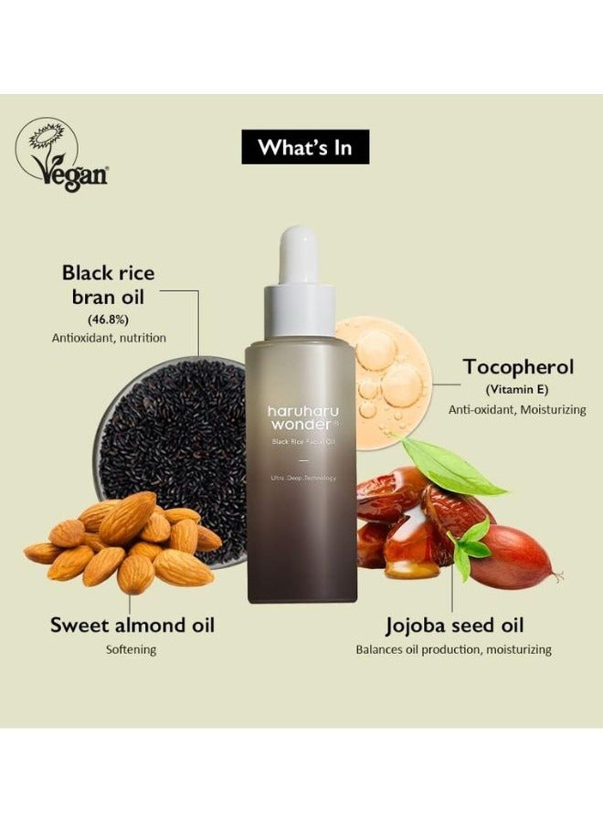 Wonder Black Rice Facial Oil 30ml - Anti-oxidant, Replenishing Nourishment, Vegan Facial Oil