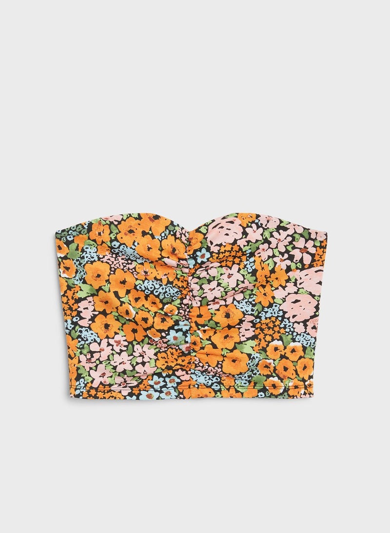 Floral Tube Neck Top