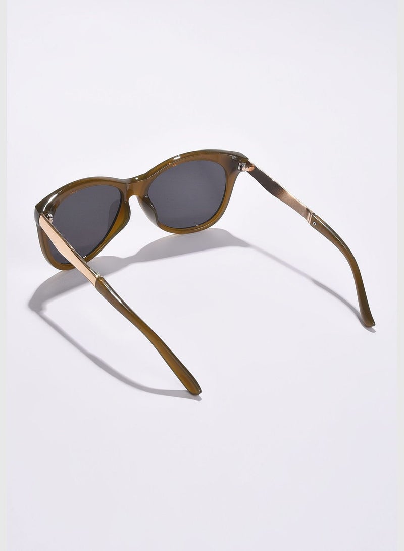 Women Black Lens Green Butterfly Sunglasses