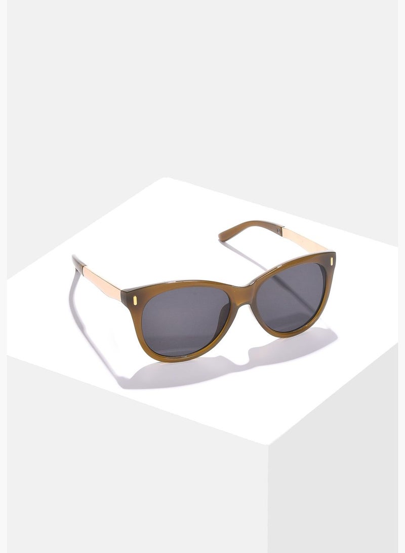 Women Black Lens Green Butterfly Sunglasses