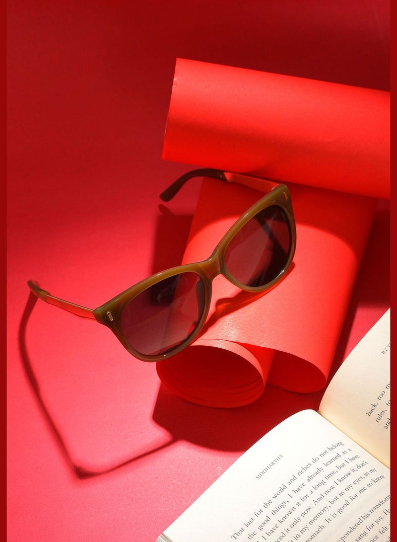 Women Black Lens Green Butterfly Sunglasses