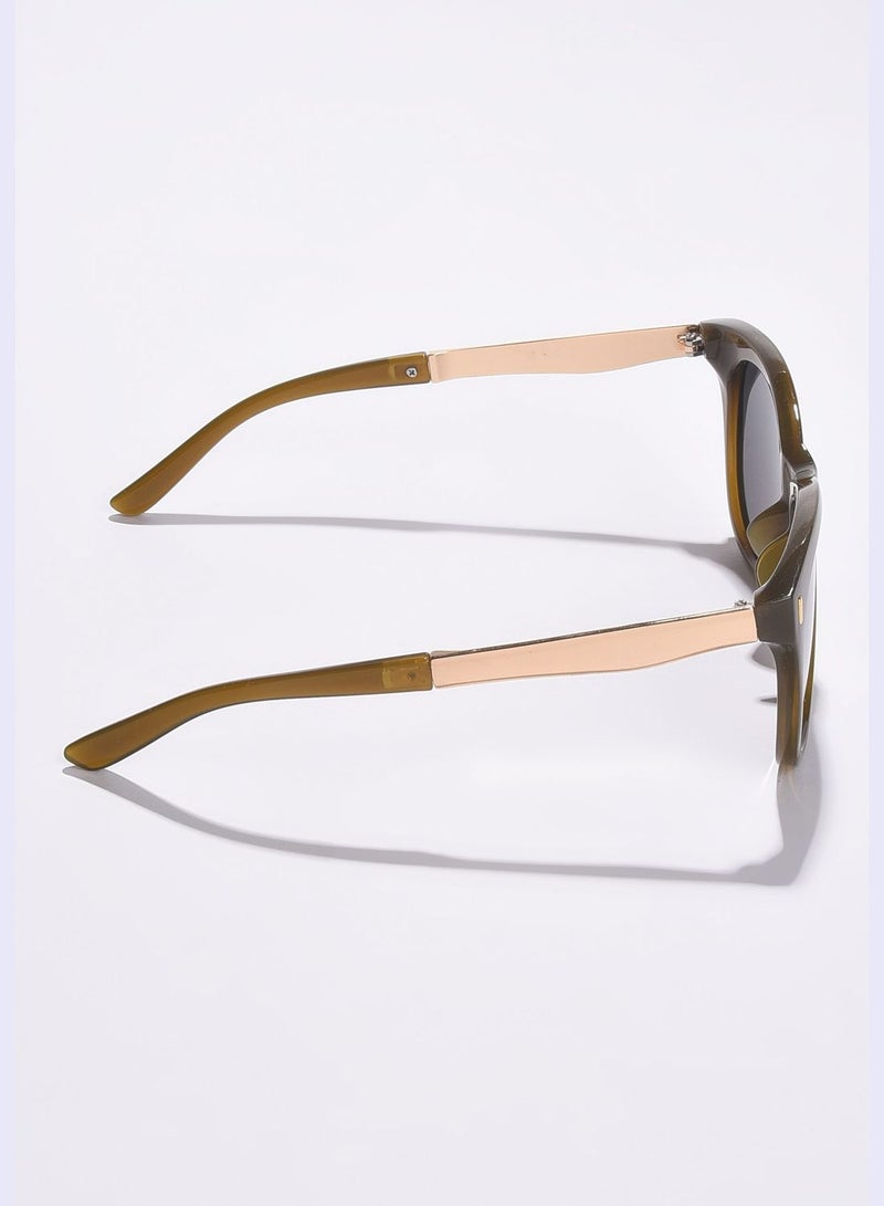 Women Black Lens Green Butterfly Sunglasses