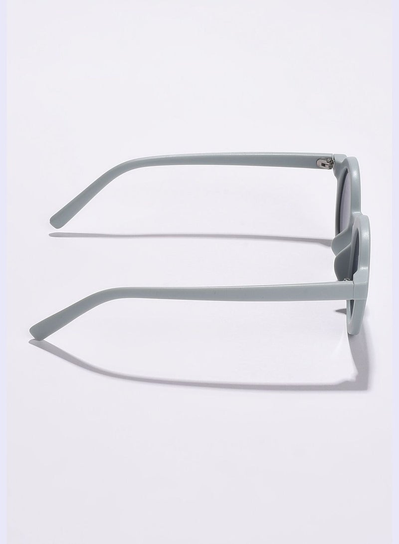Women Grey Lens Silver-Toned Oval Sunglasses