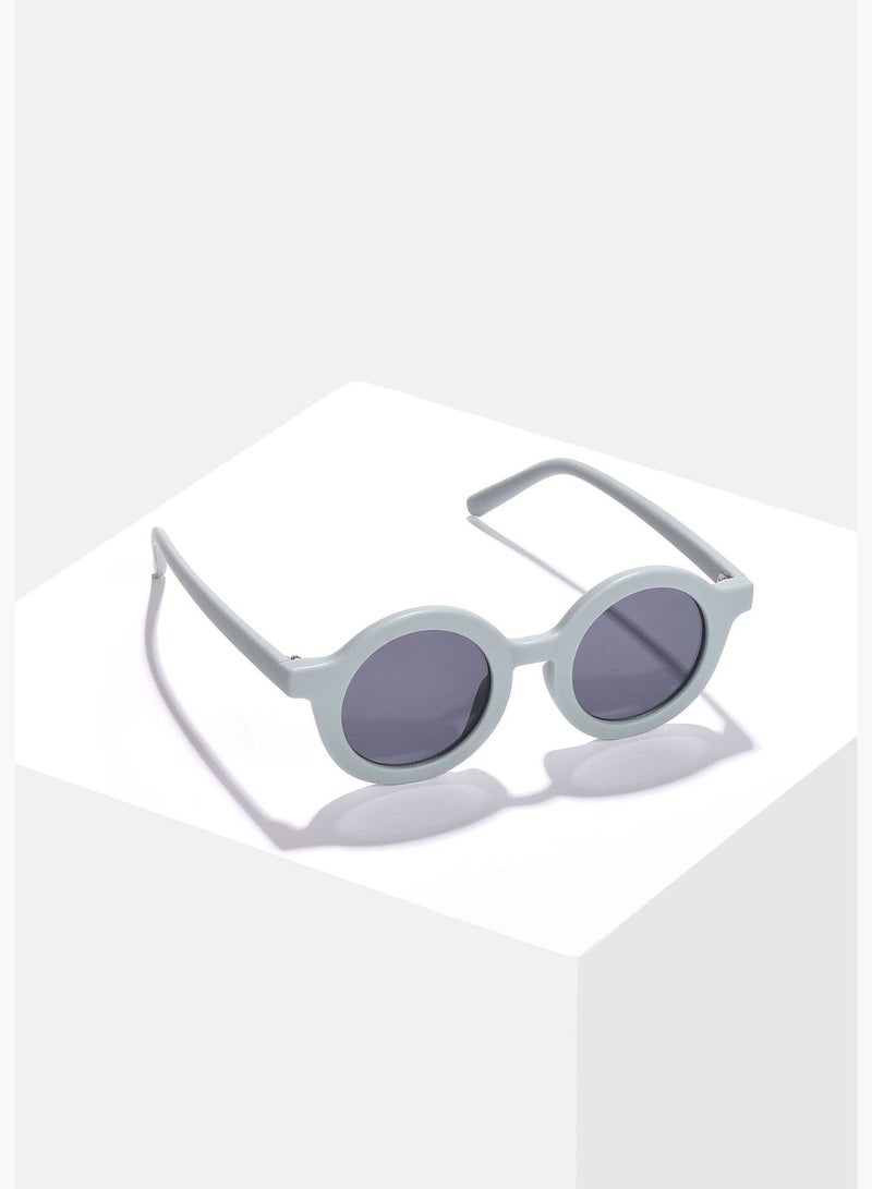 Women Grey Lens Silver-Toned Oval Sunglasses