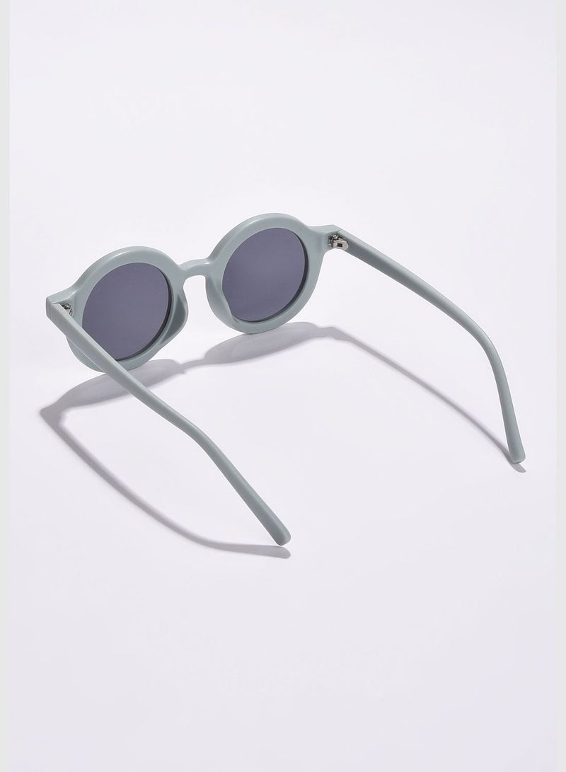 Women Grey Lens Silver-Toned Oval Sunglasses