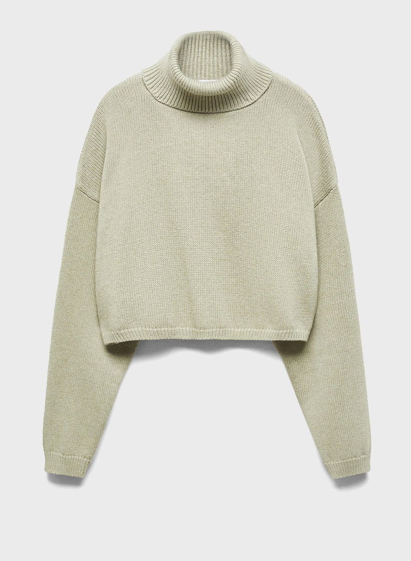 Turtle Neck Knitted Sweater