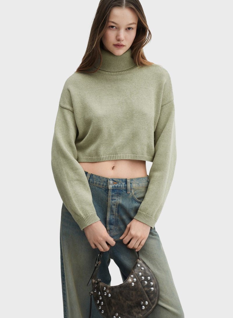 Turtle Neck Knitted Sweater