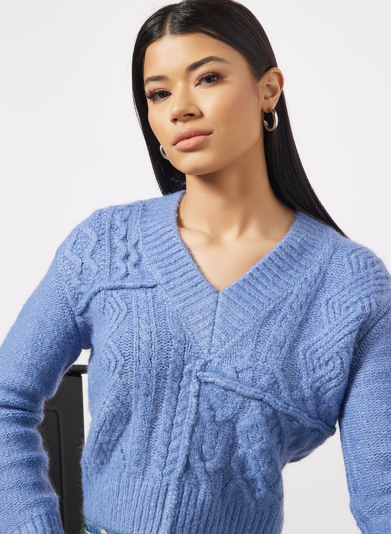 Bego V-Neck Sweater Light Blue