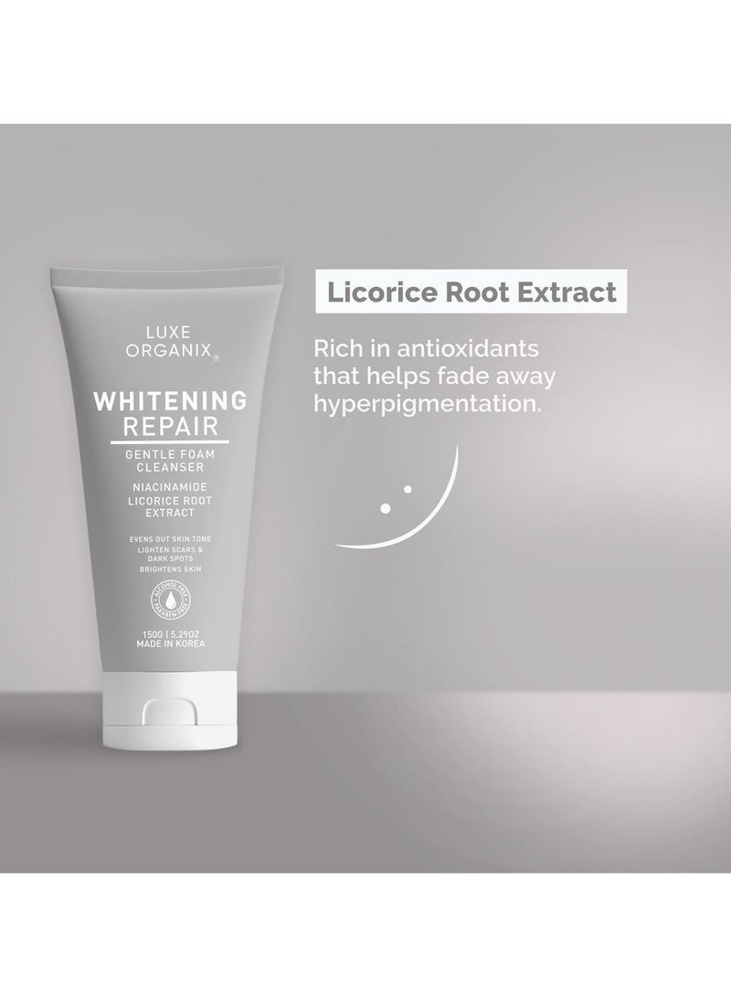 Whitening repair gentle foam cleanser niacinamide licorice root extract