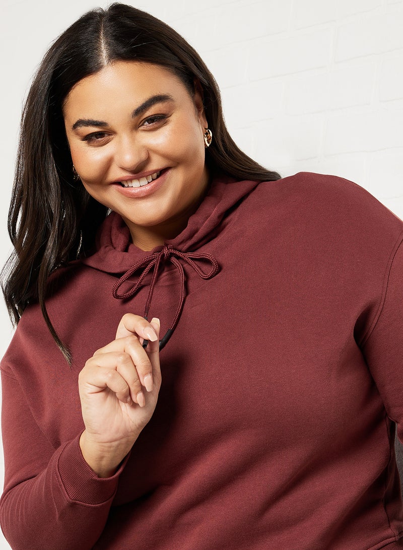 Plus Size Organic Cotton Hoodie Burgandy