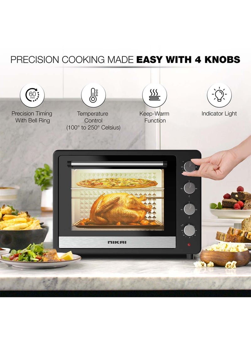 Electric Oven, , Adjustable Temperature, 4 Stages Heating, 60-Min Timer With Bell, High-Efficiency S.S. Heating, Rotisserie And Convection, Inside Light, Keep Warm Function 65 L 2200 W NT6500SRC2 Black