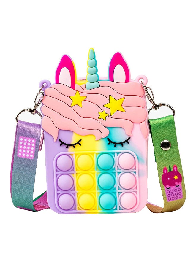 Unicorn Bubble Sensory Fidget Stress Relieve Shoulder Bag Toy For Girls 8.5x13.5x4cm