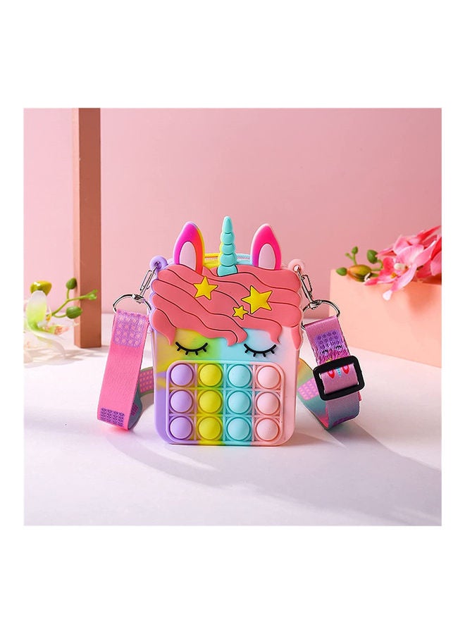 Unicorn Bubble Sensory Fidget Stress Relieve Shoulder Bag Toy For Girls 8.5x13.5x4cm