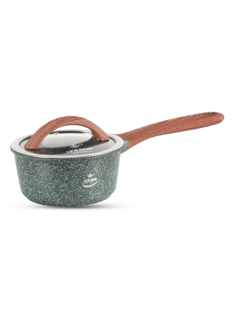 Sauce Pan with Heat Resistant Wooden Pattern Handle