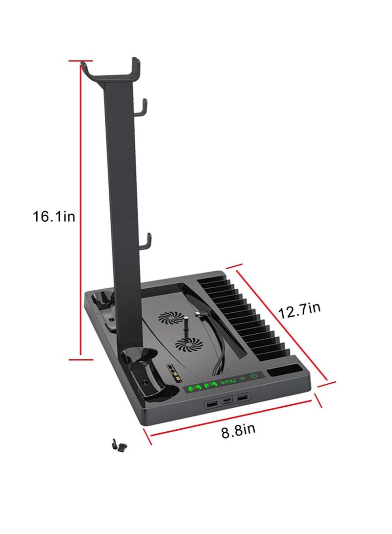 COOLBABY Vertical Stand with Cooling Fan for PS5 Console and PS5 Digital Edition, PS5 Dualsense Charging Station