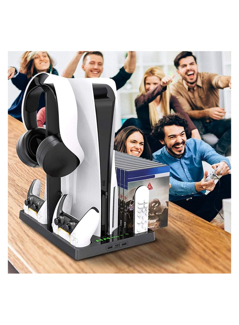 COOLBABY Vertical Stand with Cooling Fan for PS5 Console and PS5 Digital Edition, PS5 Dualsense Charging Station