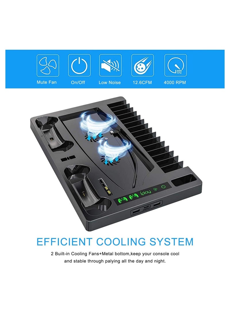 COOLBABY Vertical Stand with Cooling Fan for PS5 Console and PS5 Digital Edition, PS5 Dualsense Charging Station