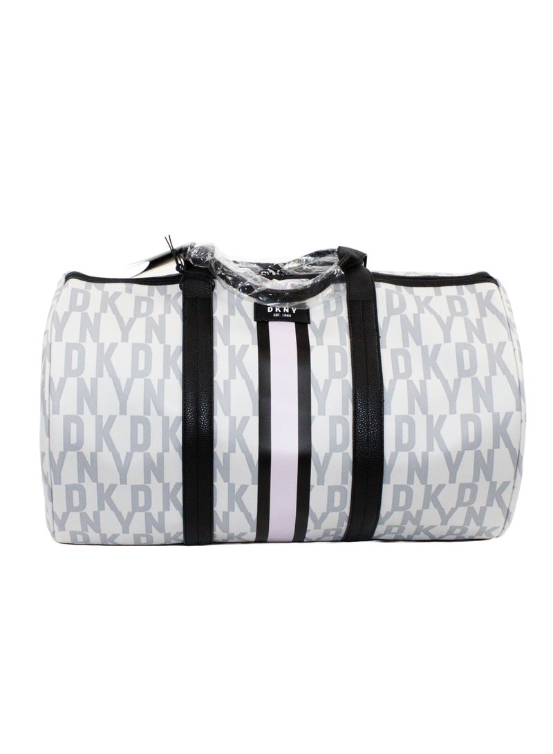 Signature Stripe 2.0 Duffle Bags for Unisex | Ultra Lightweight Travel, Sports & Gym Duffle Bags Color LT GREY/MAUVE