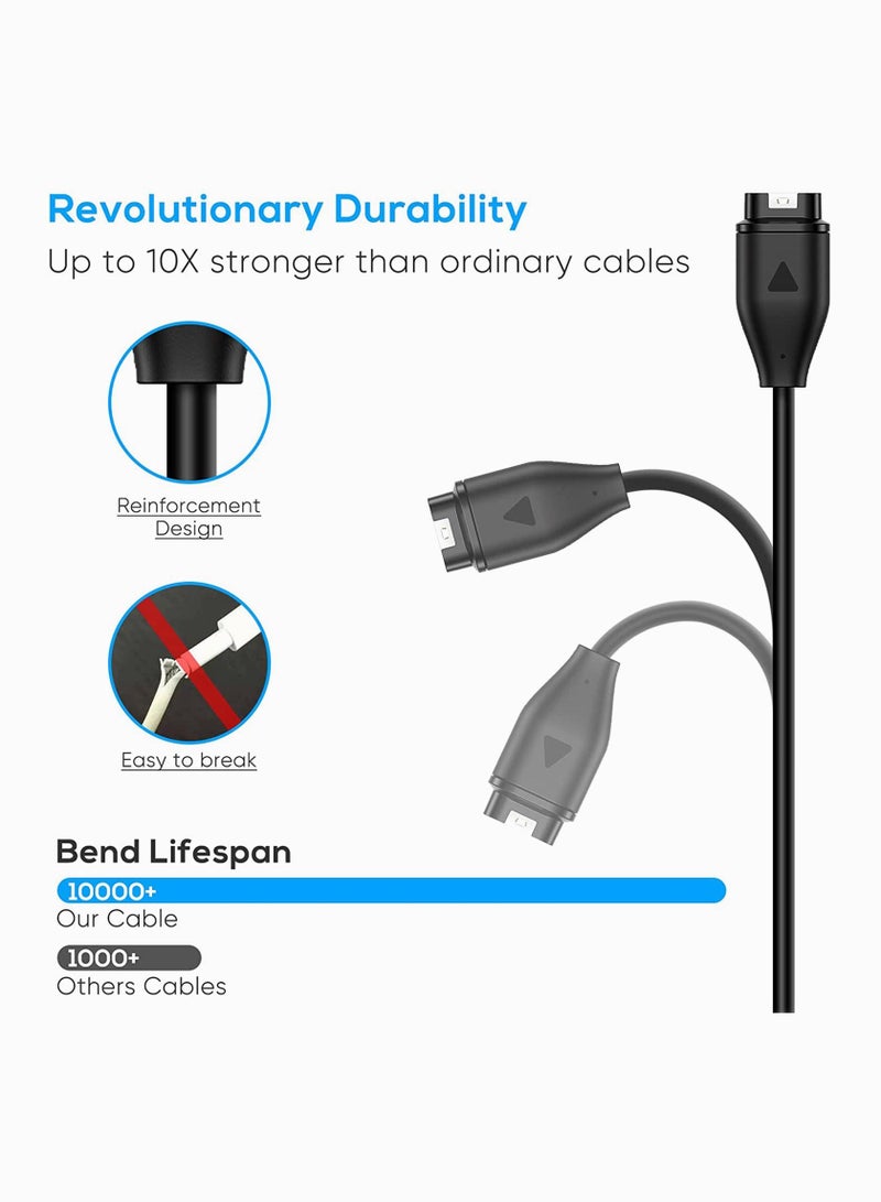 Charging Cable for Garmin Watch with 2X Charger Connectors to Type C Adapter, 3.3ft USB Cord Fenix 7/7S/7X/6/6S/6X/Baro/5S/5S Plus/5/5 Plus/5X/5X Plus, Instinct 2/2S, Vivoactive 4/4S/3 etc