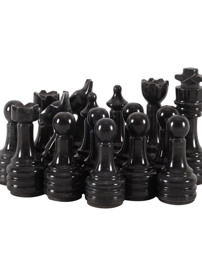 RADIALn Black and Coral Marble Large Chess Figures Total 32 Suitable for 16 to 20 inch chess board