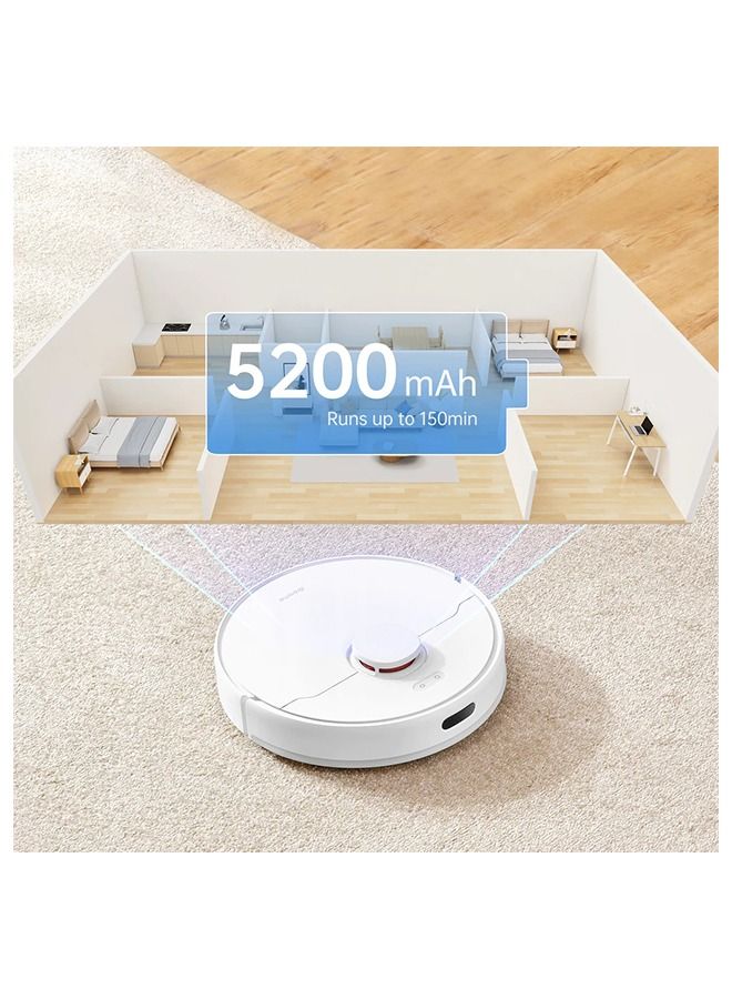 Bot D10 Plus Robot Vacuum Cleaner & Mop with 2.5L Self Emptying Station 4000Pa Hard Floor-Carpe - White