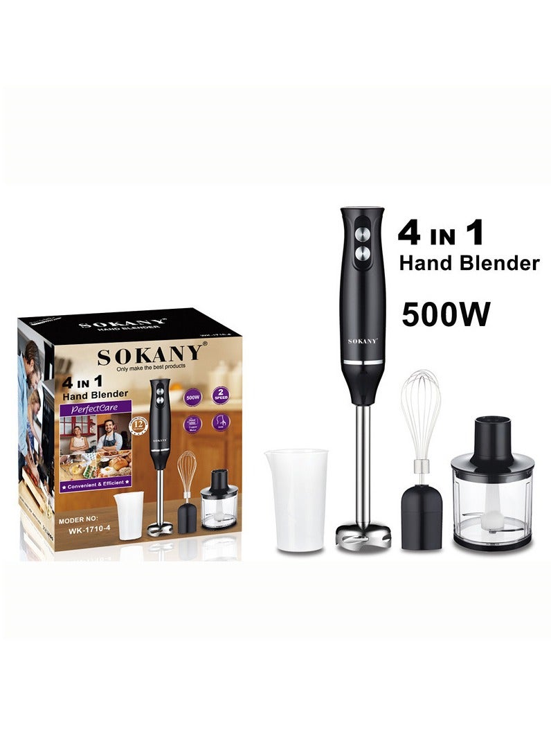 Handheld Blender, 304 Stainless Steel Whisk, 2 Speed Purée Stick, Hand Blender for Baby Food, Mashed Potatoes, Yoghurt and Vegetables