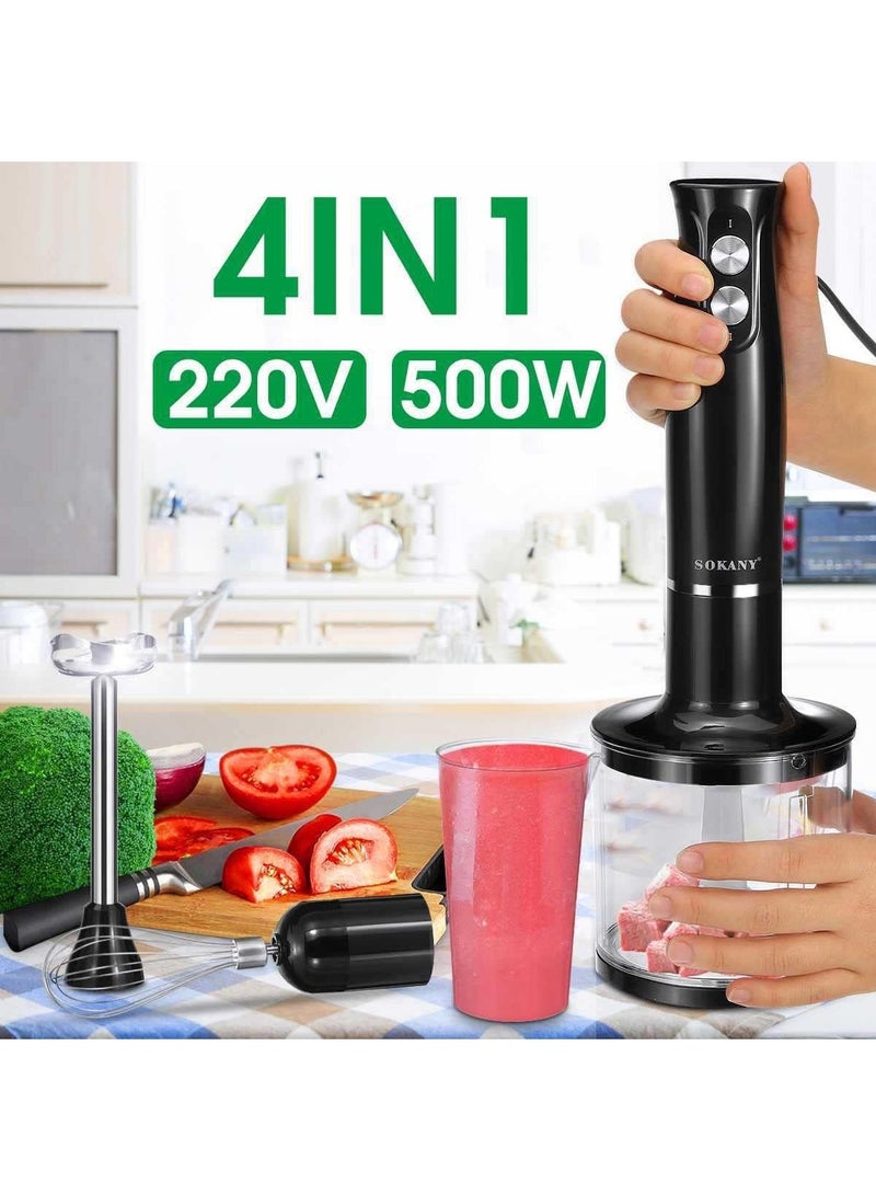 Handheld Blender, 304 Stainless Steel Whisk, 2 Speed Purée Stick, Hand Blender for Baby Food, Mashed Potatoes, Yoghurt and Vegetables