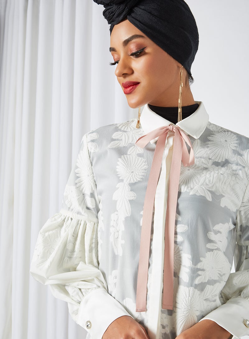 Invitation Bishop Sleeve Blouse Ivory