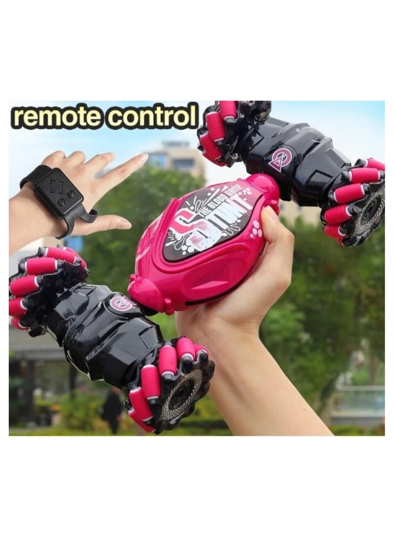 Remote Control Stunt Car with Gesture Control and Rechargeable Battery Red