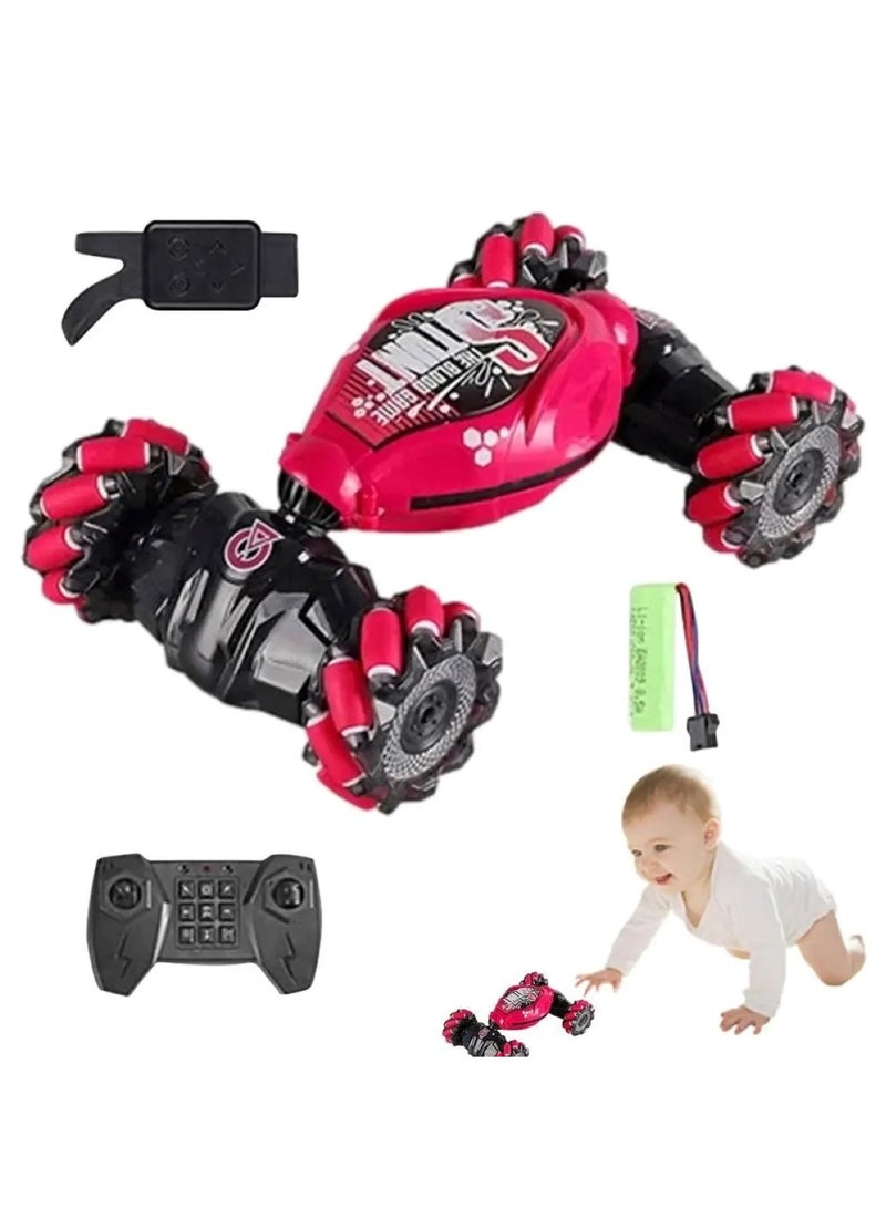 Remote Control Stunt Car with Gesture Control and Rechargeable Battery Red