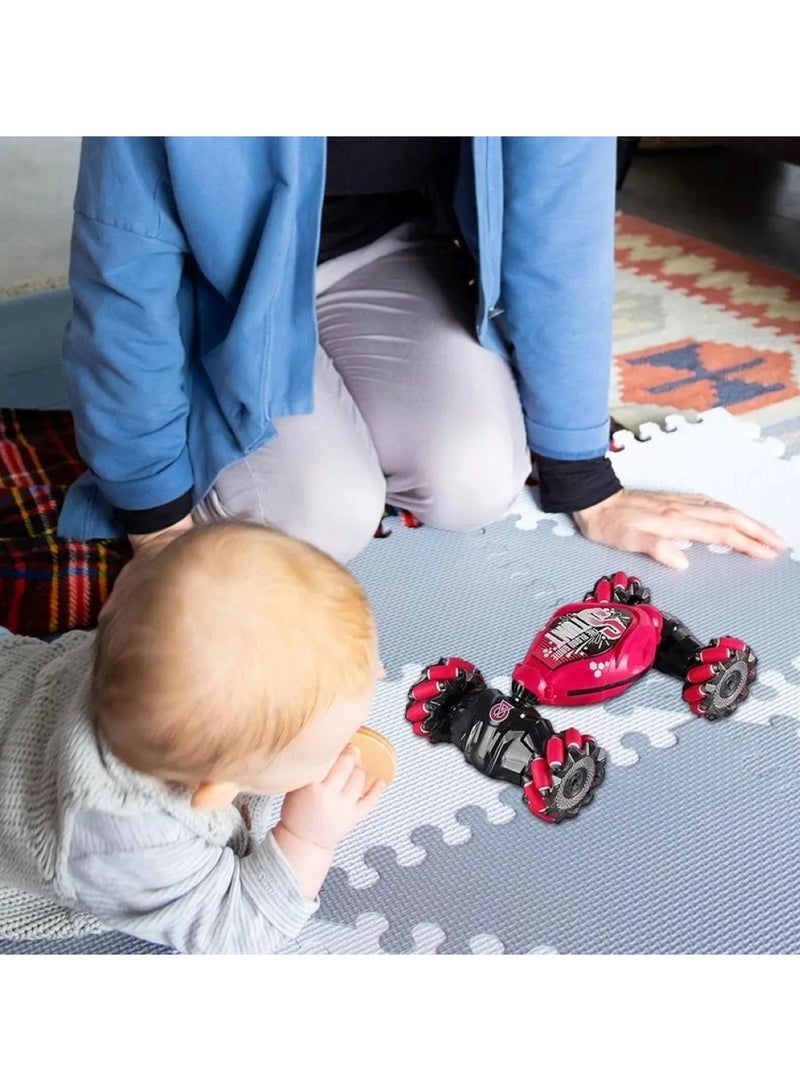 Remote Control Stunt Car with Gesture Control and Rechargeable Battery Red