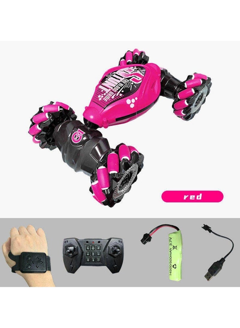 Remote Control Stunt Car with Gesture Control and Rechargeable Battery Red