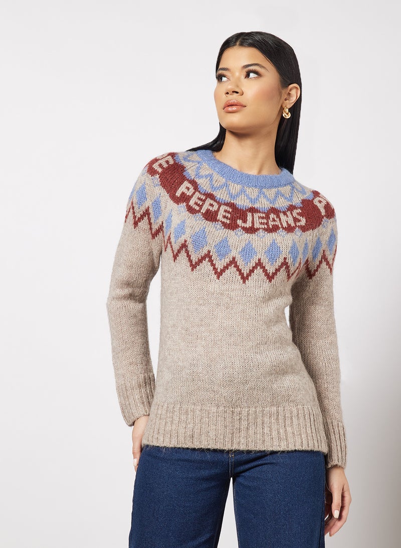 Paige Logo Sweater Beige