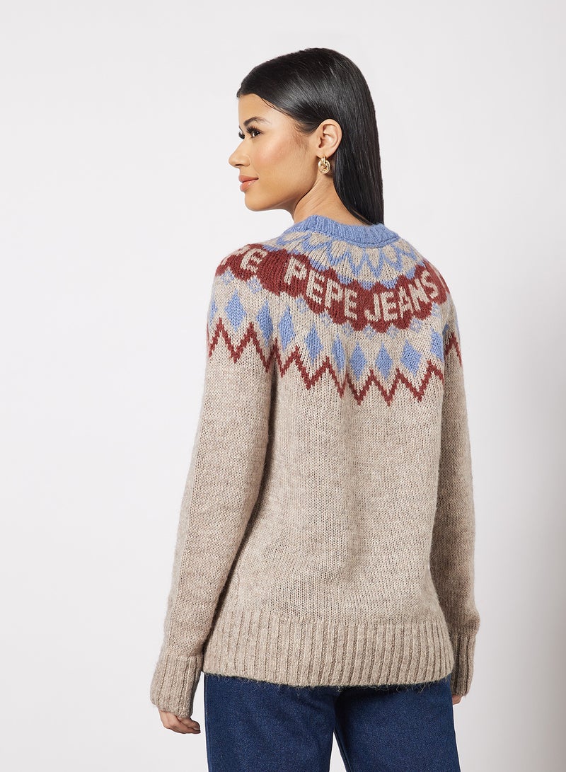 Paige Logo Sweater Beige