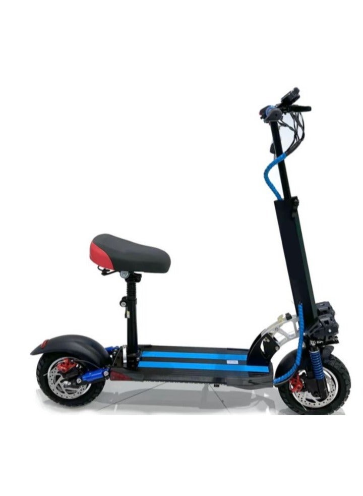 E-Scooter E10 Powerful 1000W Motor Full Foldable Design with Extended Range Anti-Theft RC Blue Helmet Included Top Choice for Urban Commutes