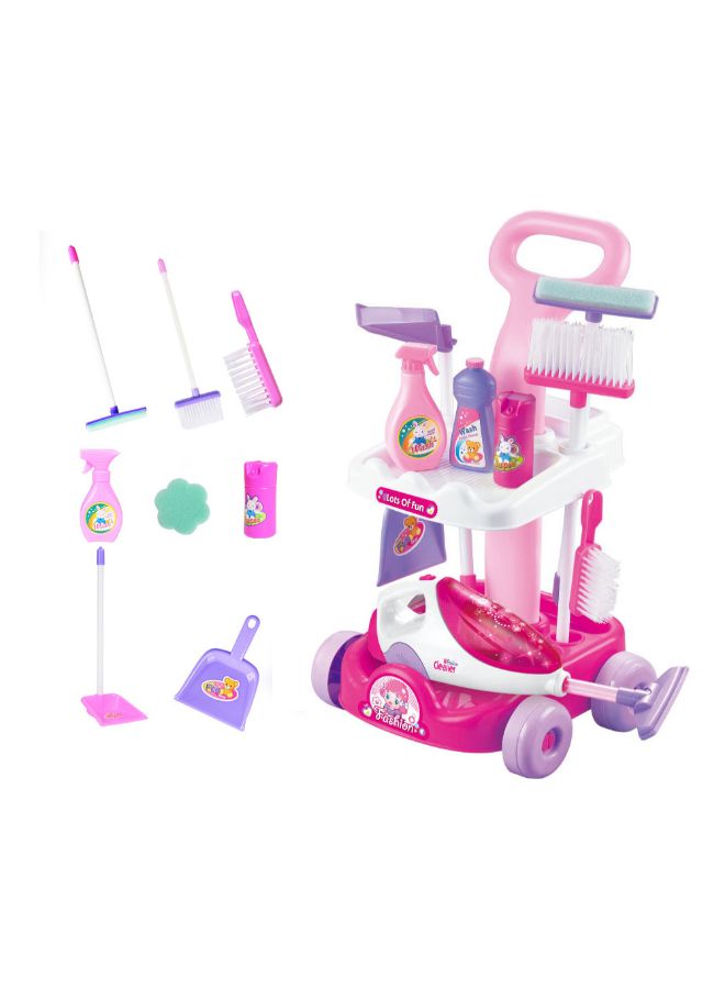 Cleaning Cart Playset Household Toy 29x27x51cm