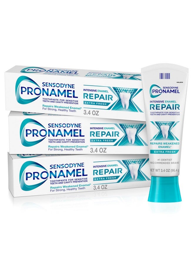 Intensive Enamel Repair Toothpaste For Sensitive Teeth To Reharden And Strengthen Enamel Extra Fresh3.4 Ounces (Pack Of 3)