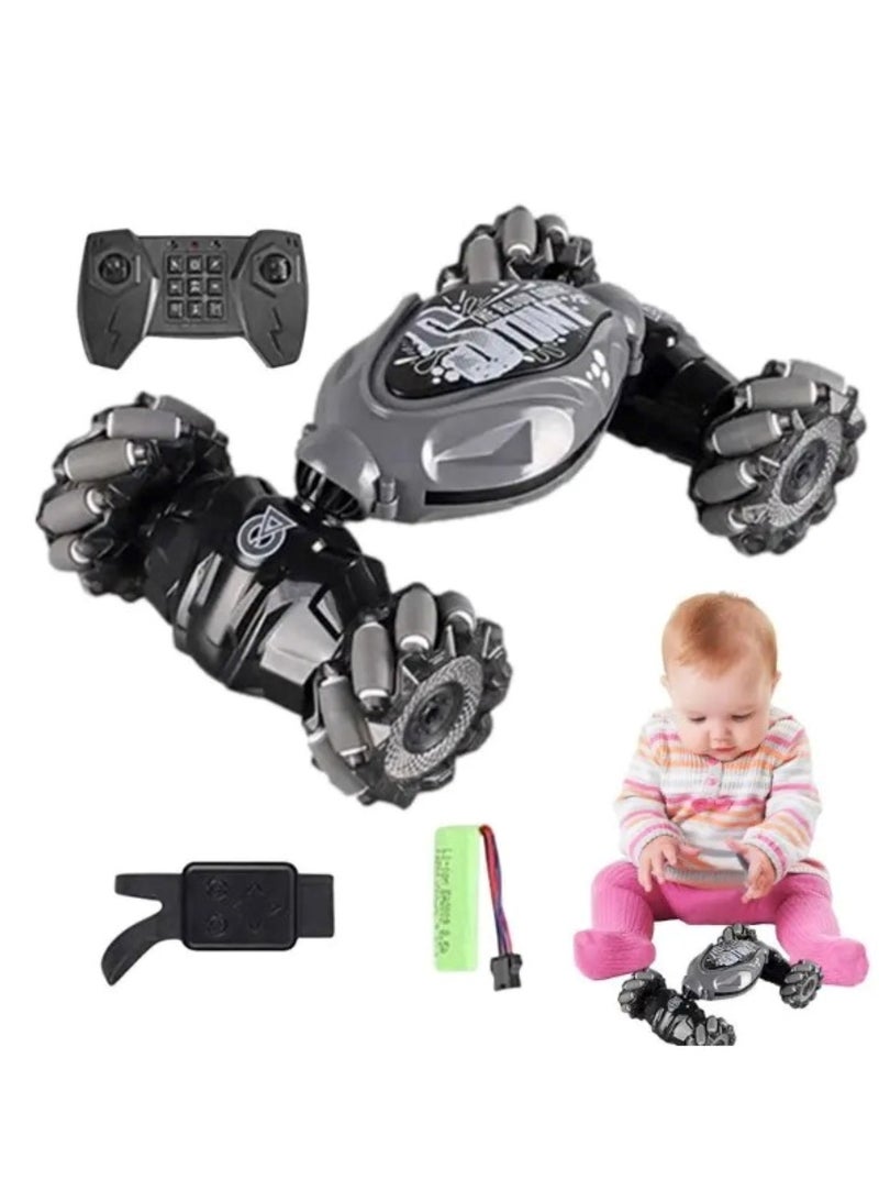 Remote Control Stunt Car with Gesture Control and Rechargeable Battery Grey