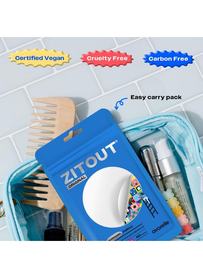 Acne Cover Patch Now Zitout (40 Patches) Hydrocolloid Acne Pimple Patches Acne Patches For Face Blemishes And Breakouts Tea Tree Calendula. Cica Vegan Cruelty Free Carbonfree